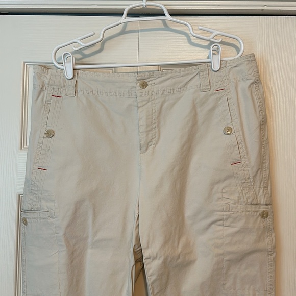 Coldwater Creek capris with ties on the side. Size 18 W. Light Khaki color - Picture 2 of 4